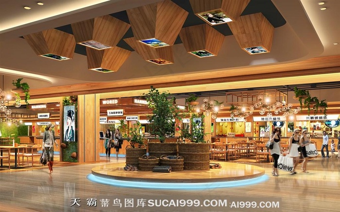 天霸设计与需求四川商业空间设计公司的客户分享中庭设计效果图