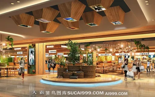 天霸设计与需求四川商业空间设计公司的客户分享中庭设计效果图