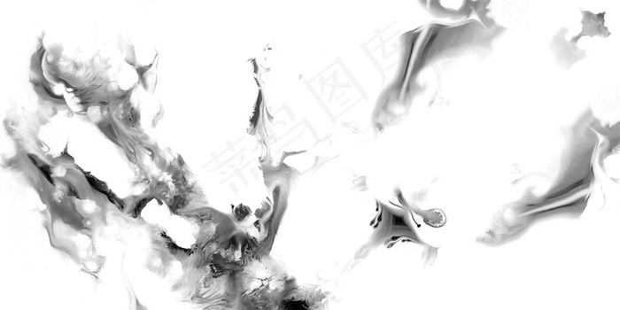 黑白水墨流彩抽象画新中式风格壁画背景墙