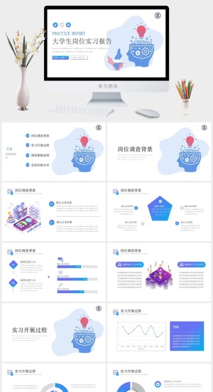 岗位实习PPT模板预览图