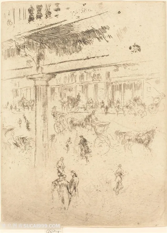 惠斯勒素描建筑艺术装饰画