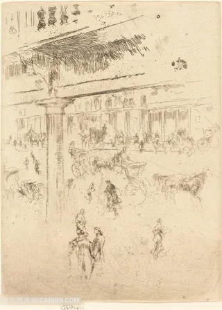 惠斯勒素描建筑艺术装饰画