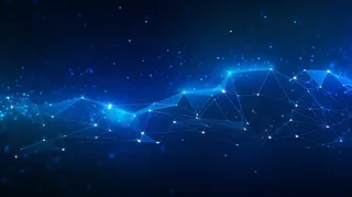 蓝色科技星空光粒子线条背景