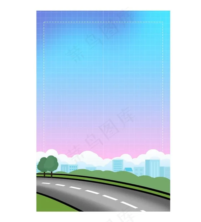 蓝色竖版海报背景cdr矢量模版下载