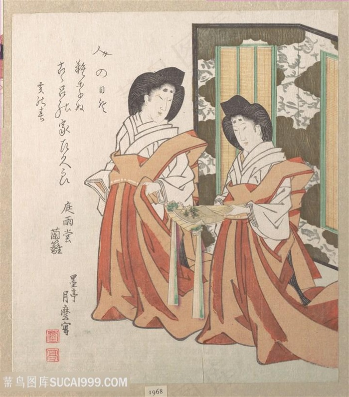 喜多川歌磨作品日式美女艺术装饰画