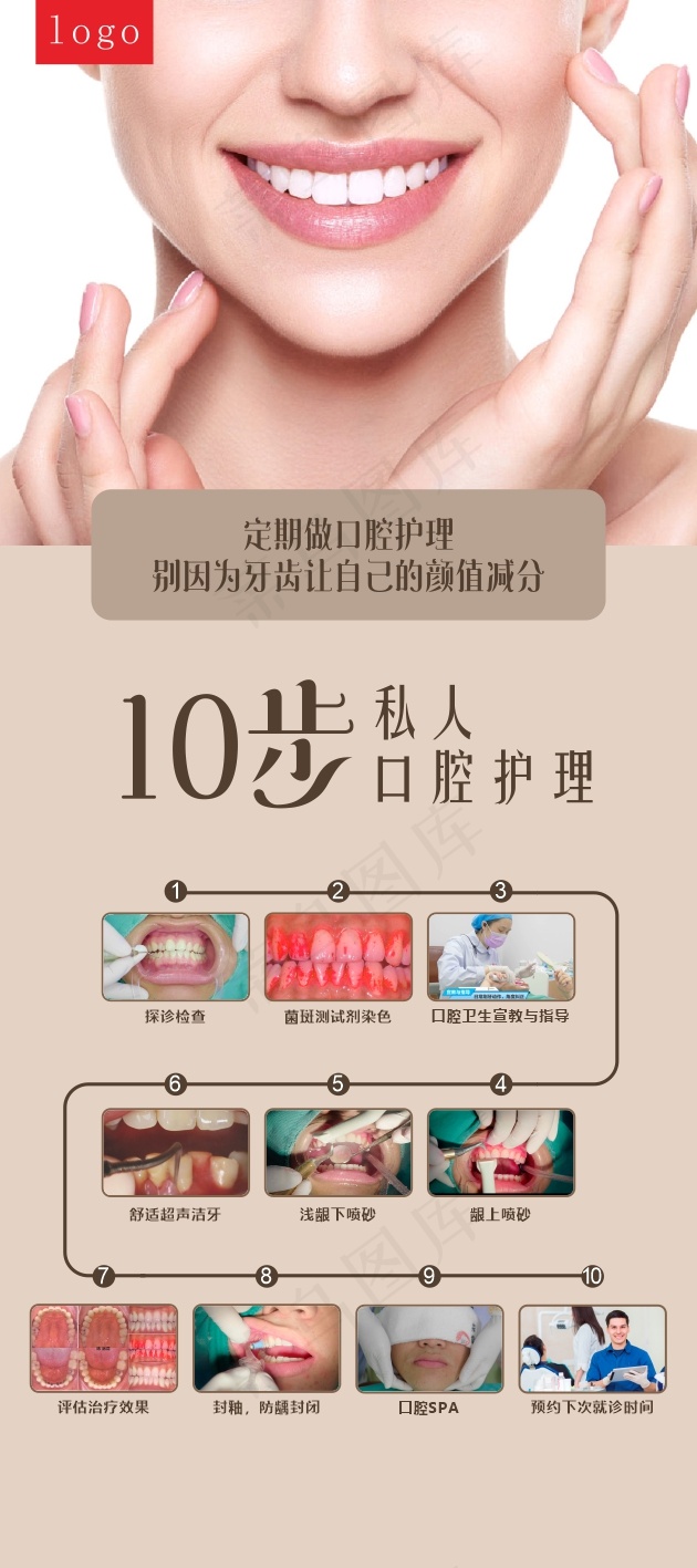 十步 洁牙 展架 易拉宝