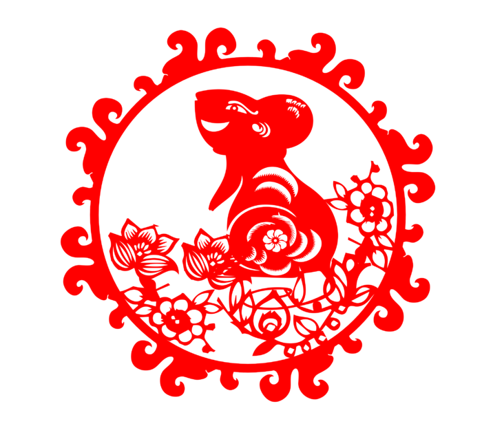 红色喜庆鼠年剪纸窗花新年快乐免扣PNG素材图片 (27)