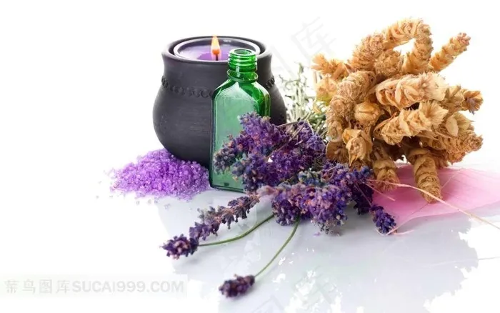 薰衣草与蜡烛精油