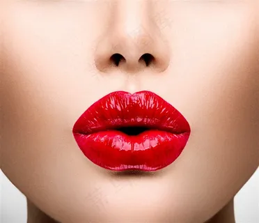 好皮肤的红唇美女