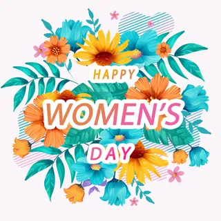 手绘妇女节水彩花卉挂画