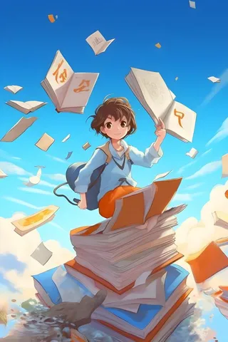 考试复习冲刺时间学生天空背景