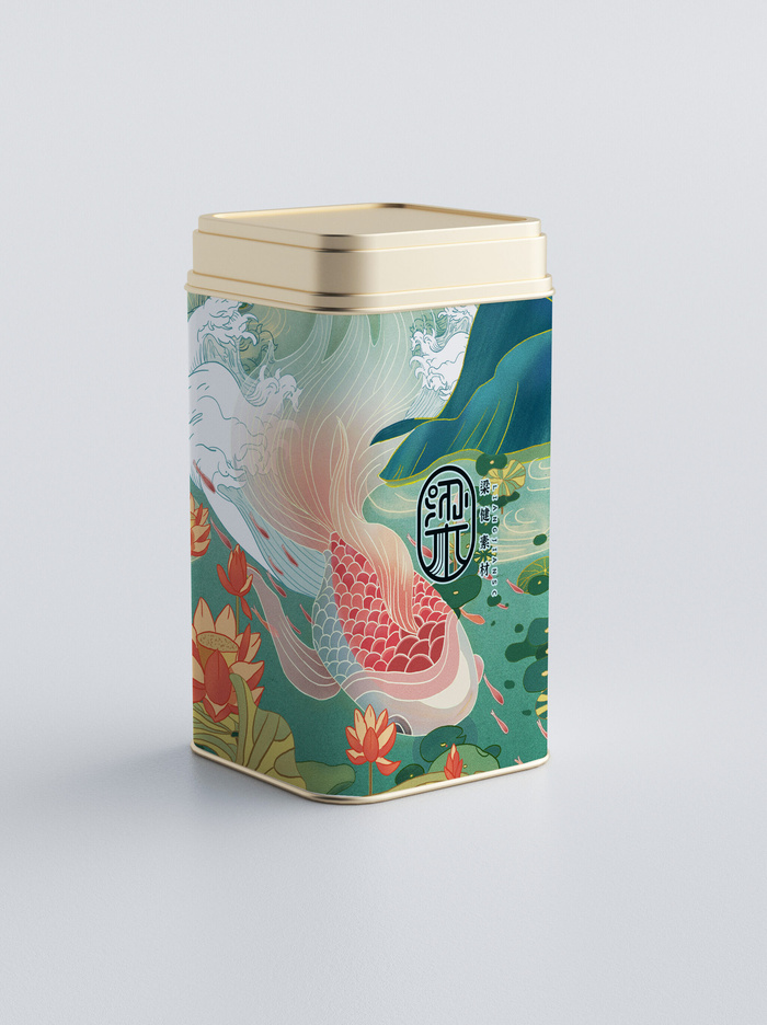 国风高档茶叶包装盒袋罐瓶LOGO标贴展示VI智能贴图样机PSD素材psd模版下载