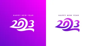 兔年2023紫色数字挂画