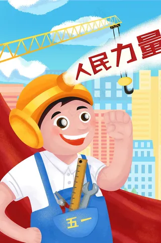 五一劳动节插画 