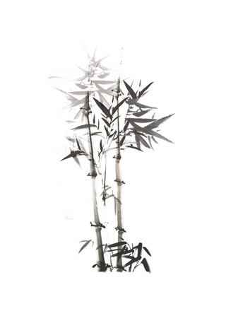 竹子水墨画中国风国画墨水书法竹子画