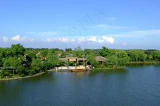 江苏苏州周庄万三水上游码头风景