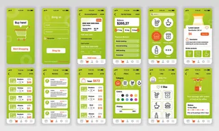 手机移动端整套APP交互UI界面套图作品集EPS矢量图设计素材