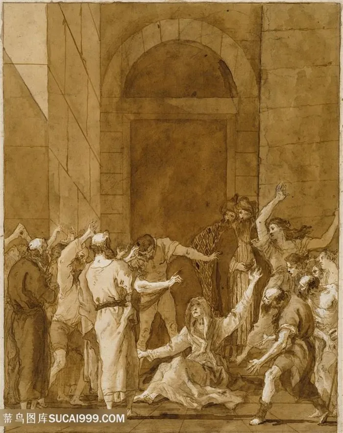 欧洲建筑人群装饰画