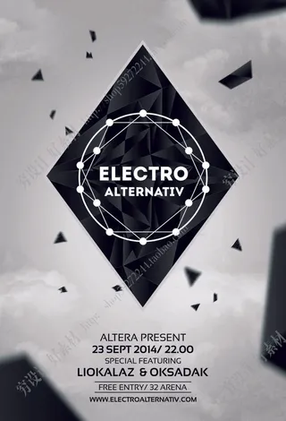 科技感多边形海报模板