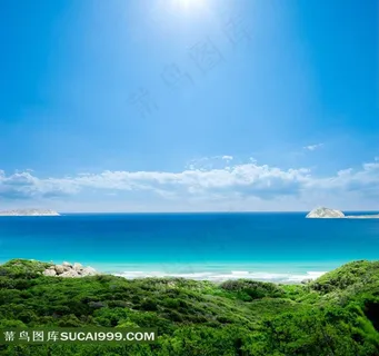 蓝天大海摄影风景图片