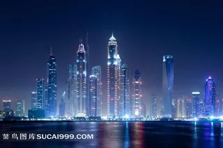 迪拜城市夜景