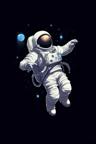 航天宇航员星空黑色背景