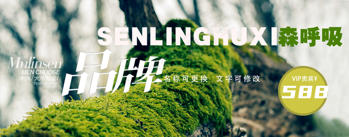 绿色森系小清新自然舒适风格模板psd模版下载