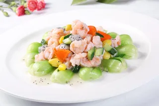 火龙果炒虾球 (1)