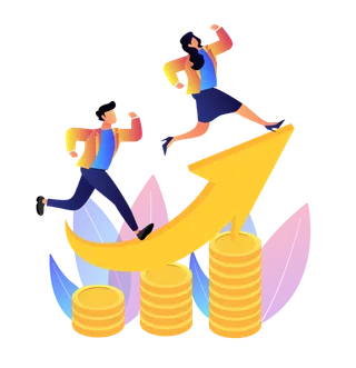 理财金融创业发财致富插画