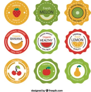 免抠彩色果汁标签