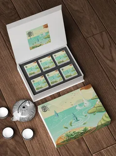 国风高档茶叶包装盒袋罐瓶LOGO标贴展示VI智能贴图样机PSD素材