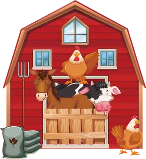 养殖场卡通红色简笔现代农业