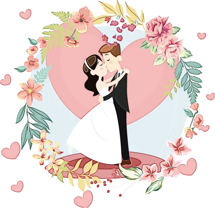 卡通简笔婚礼
