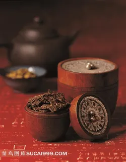 传统茶文化茶饼紫砂茶具图片