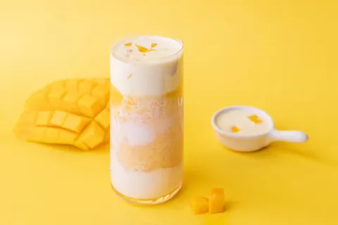 奶茶店水果茶饮品特饮高清图芒果酸奶奶盖