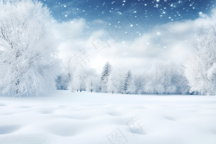 冬天大雪雪花雾凇摄影图(4032x2688)