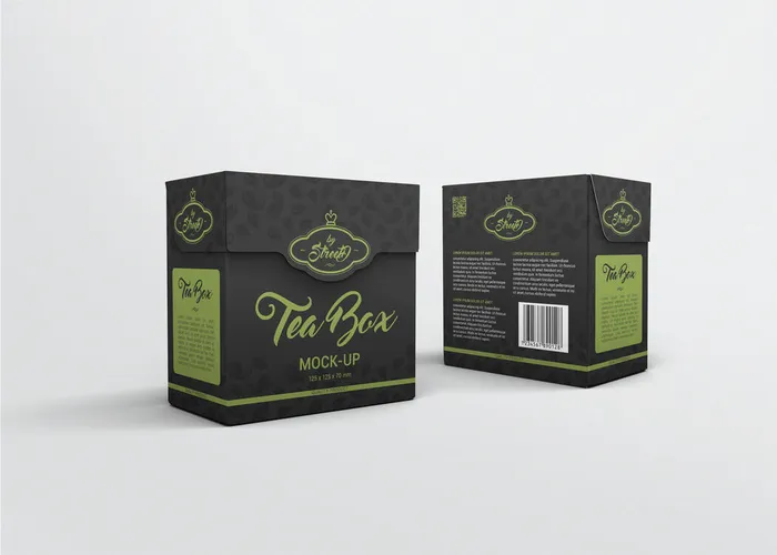 高端品牌茶叶包装盒纸袋智能贴图样机产品效果图展示PSD素材模板psd模版下载