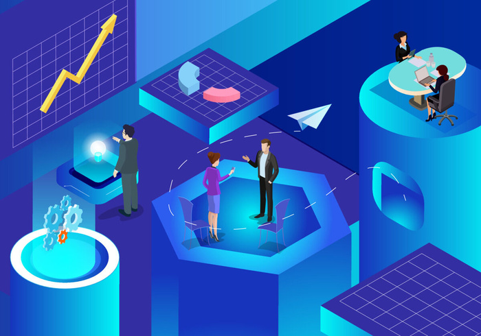 商务2.5D未来科技商务素材