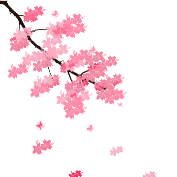 春天浪漫粉红色樱花手绘樱花梅花桃花花朵图片PNG免扣素材