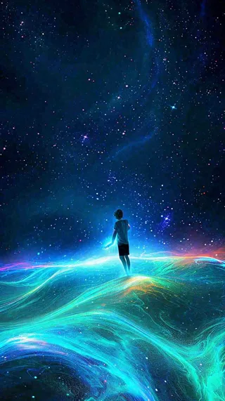 夜晚天空科幻绚丽星空