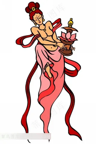 飞天神话精美插画素材