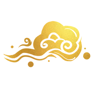 烫金中国风祥云免扣png透明素材