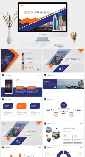 建筑行业项目规划年中总结PPT模板预览图