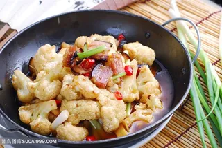 中华美食干锅花菜摄影图
