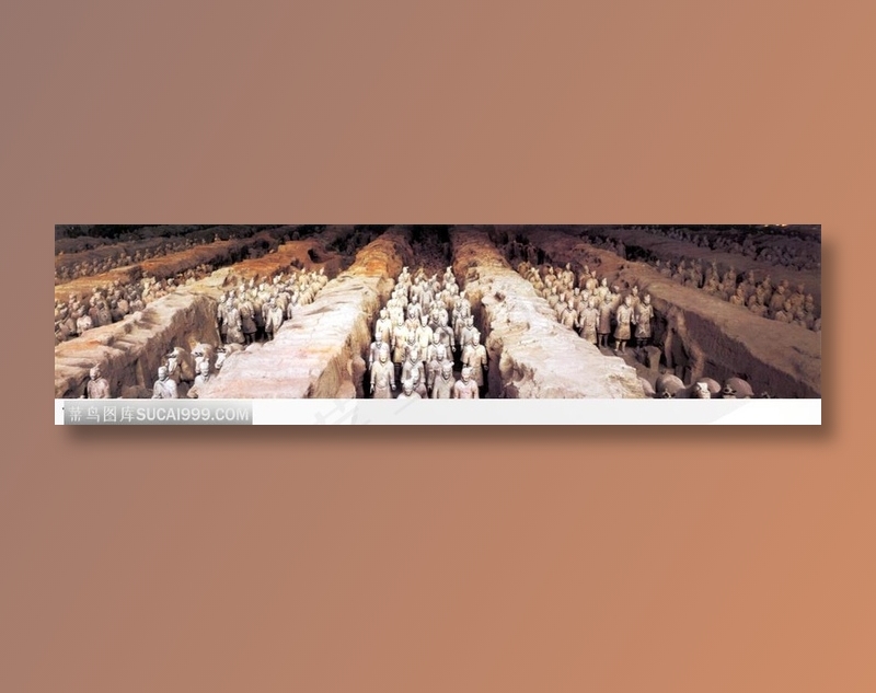 宽幅宏大的秦皇兵马俑阵队