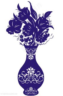 剪指花瓶国粹青花瓷中国风图片