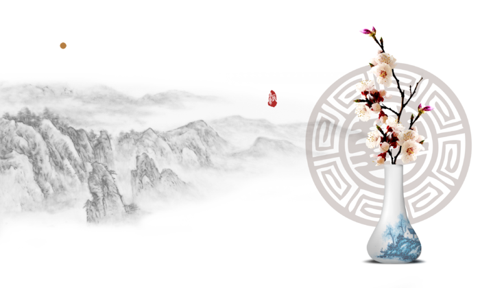 山水画素材中国风水墨画素材元素中国画