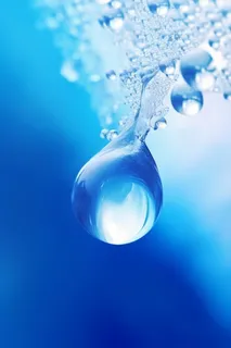 蓝色水滴露珠清新大气节气海报背景
