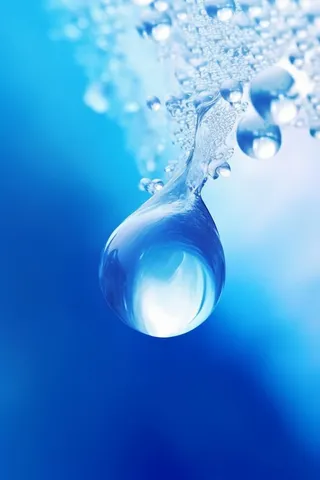 蓝色水滴露珠清新大气节气海报背景