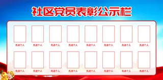 社区党员表彰公示栏